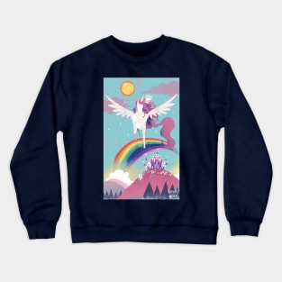 Princess and Her Flying Unicorn Crewneck Sweatshirt